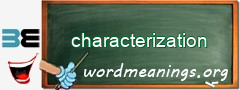 WordMeaning blackboard for characterization